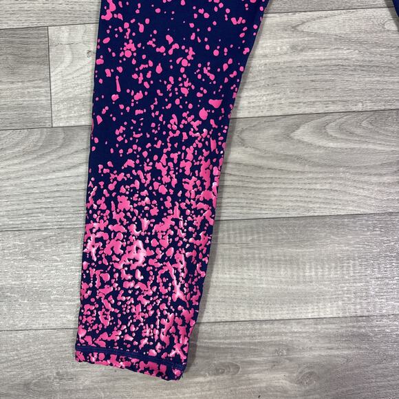 ZYIA Active Paint Splatter 7/8 Leggings Pants Navy Blue Pink sz 6-8 - Picture 7 of 7